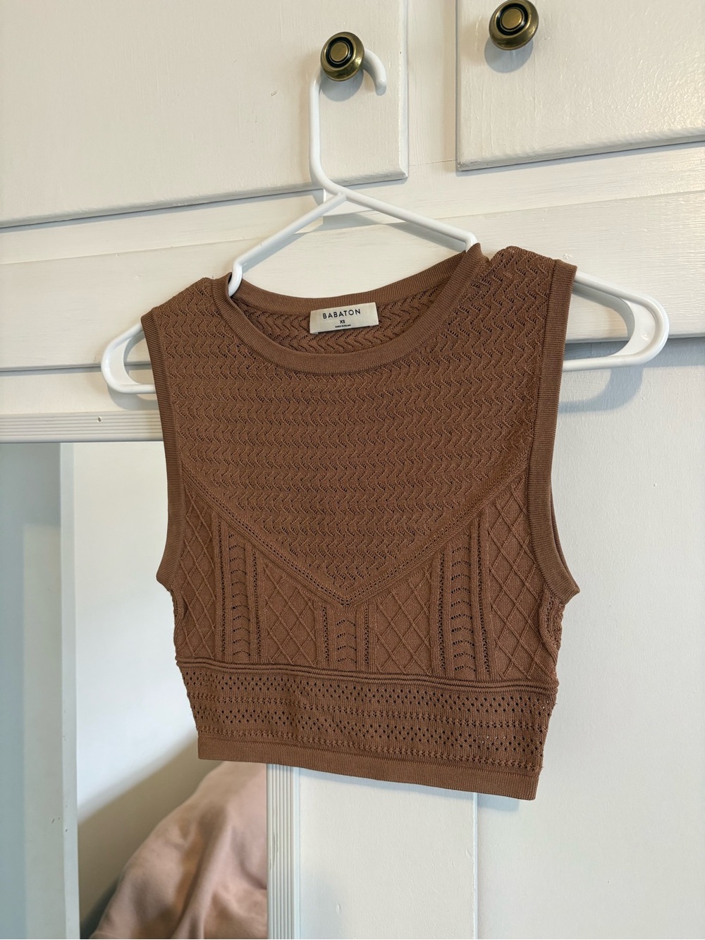 Babaton Pointelle Knit Cropped Tank